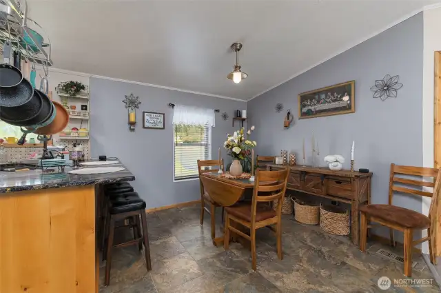 Lovely dining area also has a handy snack bar.