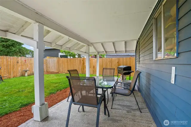Great covered patio for whatever the PNW weather brings!