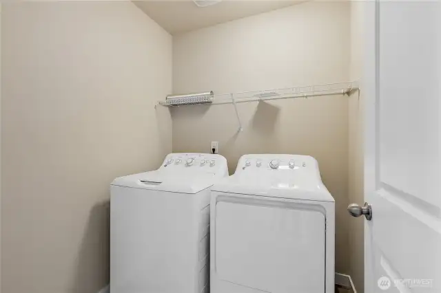 Upstair Laundry area with washer and dryer included.