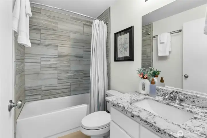 Large shared full bath on the 2nd level.