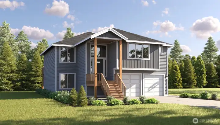 Image is a rendering. Photographs are for illustrative purposes only. Features, finishes, interior/exterior colors, landscaping and floorplan shown may vary from actual homes built