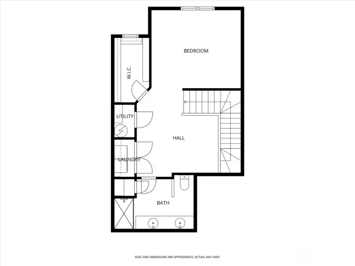 Upper level floor plan.