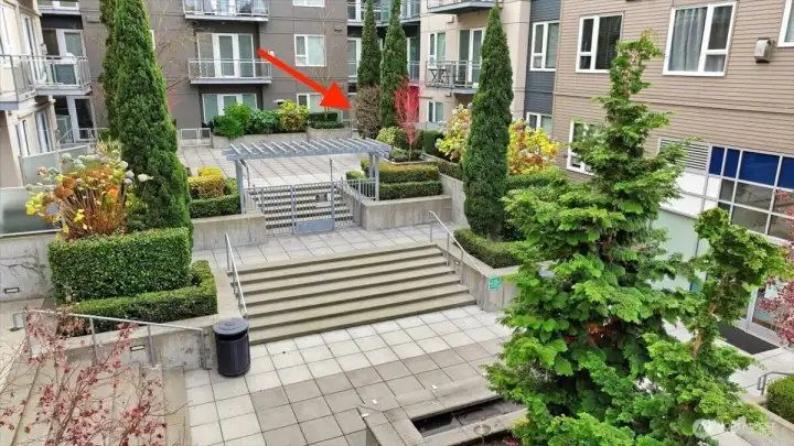 Arrow shows unit location.