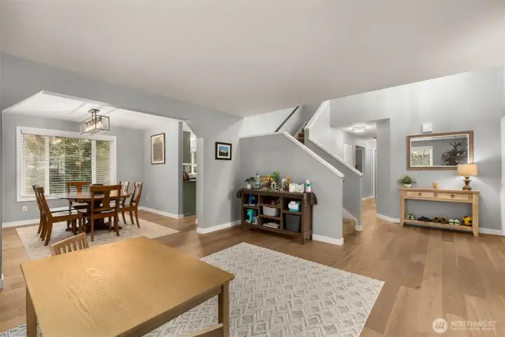 View of dining room from living area that's to the left of the main entry.