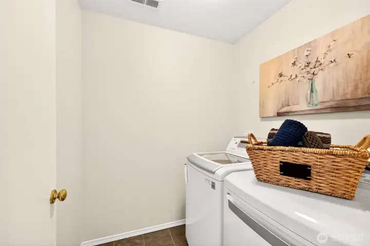 A dedicated laundry room keeps daily routines organized, with space for storage and supplies. Having laundry set apart from living areas helps the home feel tidy and efficient.