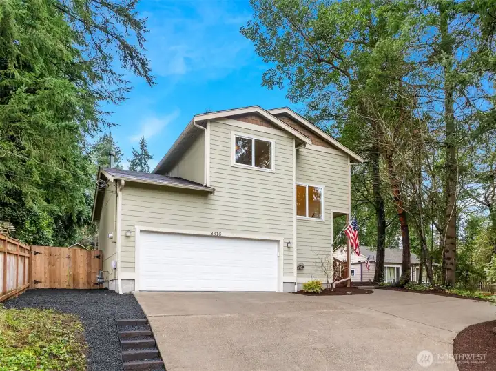 Steep slope up to home.