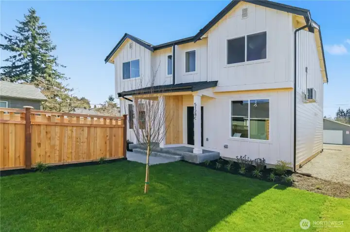 Modern exterior with private yard space, and low-maintenance living