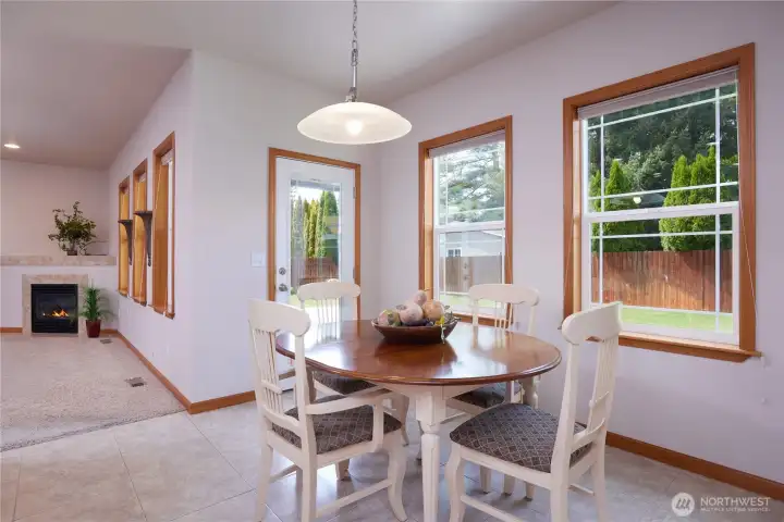 The natural light through the windows is amazing.  Blinds on the windows stay.