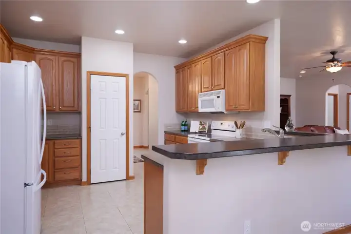 Good flow through the kitchen to the dining space.  No dead-end here.