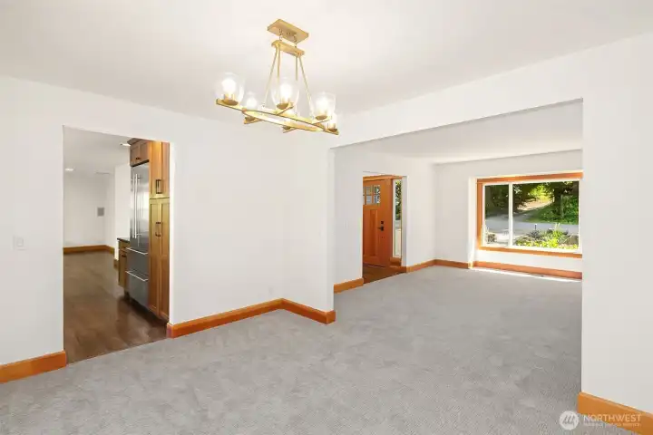 Dining room can accommodate a large table for entertaining.