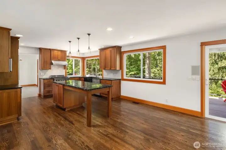 Looking back on the kitchen from the faamily room.