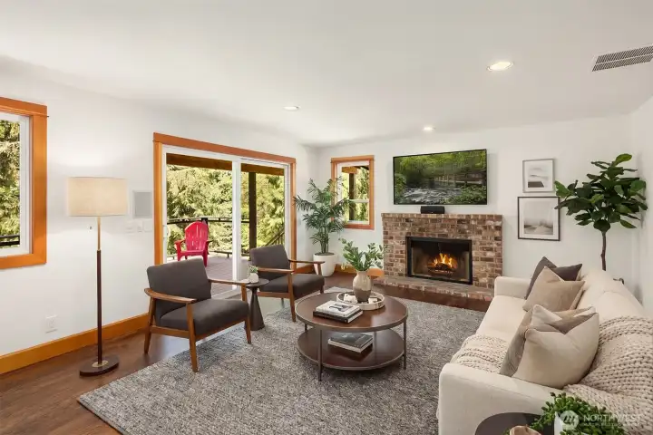 Virtually Staged family room.