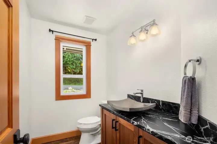 Main level powder room.