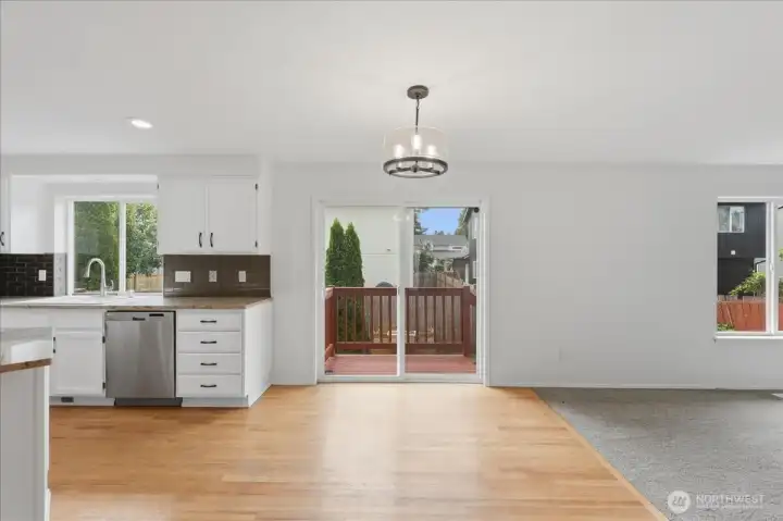 Kitchen nook area opens to the family room.