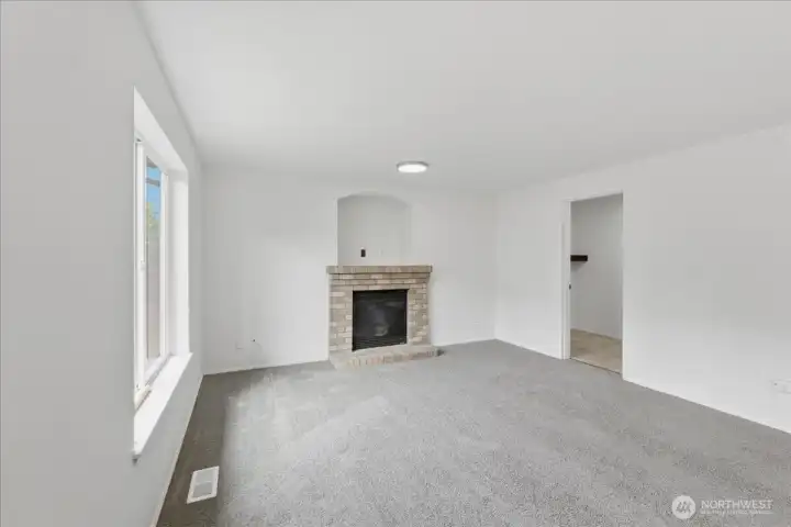 Family room just off the kitchen area, great place to gather.