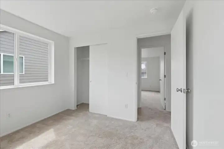 Bedroom with full closet.