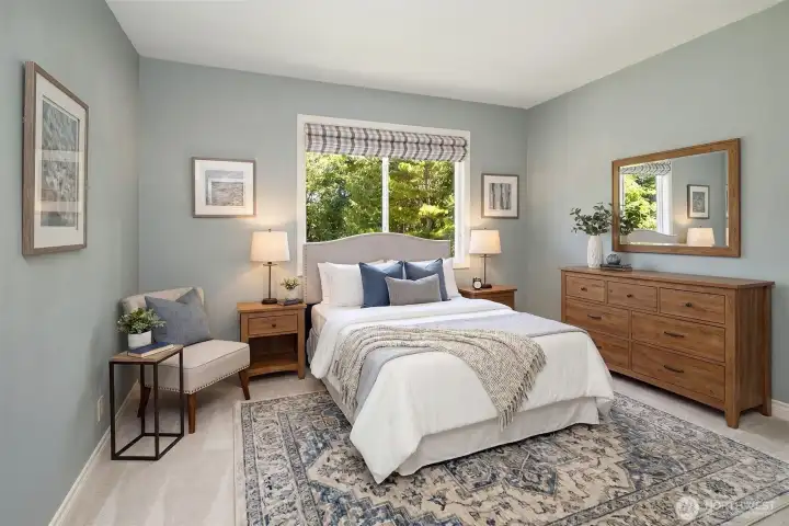 One of 4 bedrooms upstairs. This room has been virtually staged