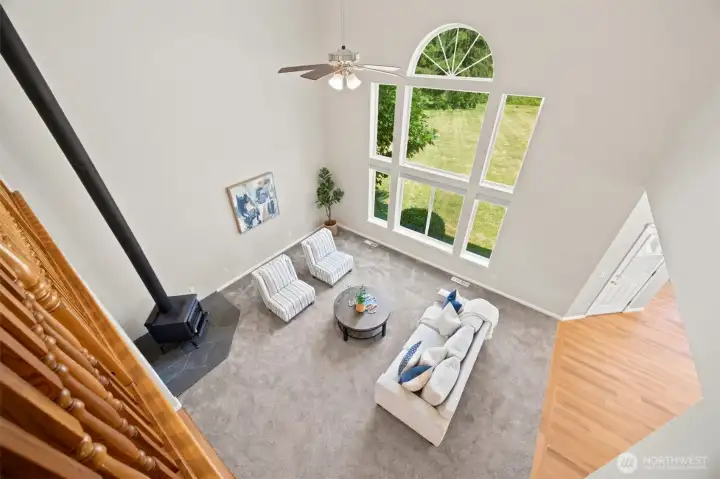 Architectural windows and soaring ceilings create a truly impressive great room. Architectural windows and soaring ceilings create a truly impressive great room.