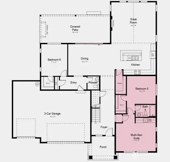 Additional Highlights Include: Freestanding tub at primary bath, 12' sliding glass door at great room, gas line for outdoor BBQ, car charger outlet, outdoor gas fireplace, kitchenette at multi-gen suite, electric fireplace at great room, and RV garage door with exterior service door at the rear.