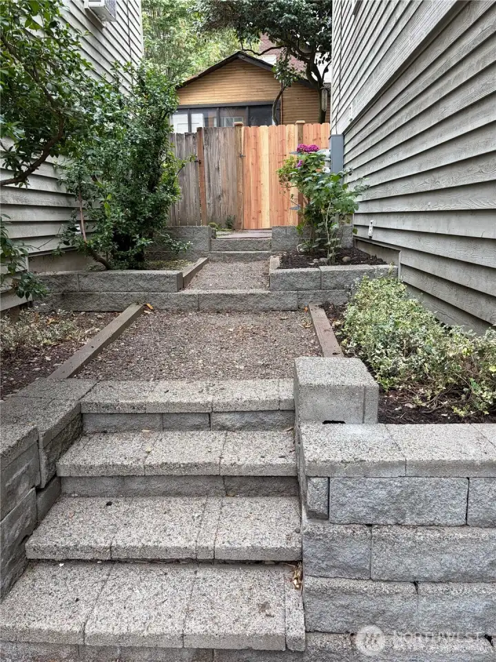 Walkway to rear patio