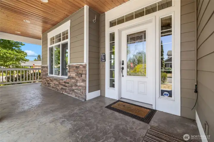 Large, covered front entry Large, covered front entry