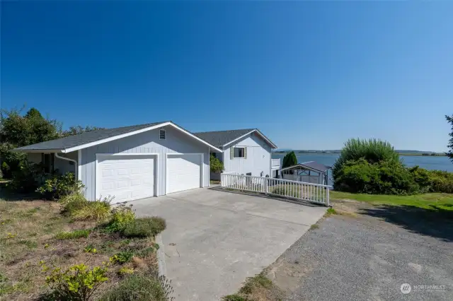 Driveway to the 2 car Garage and home on Alice Bay.