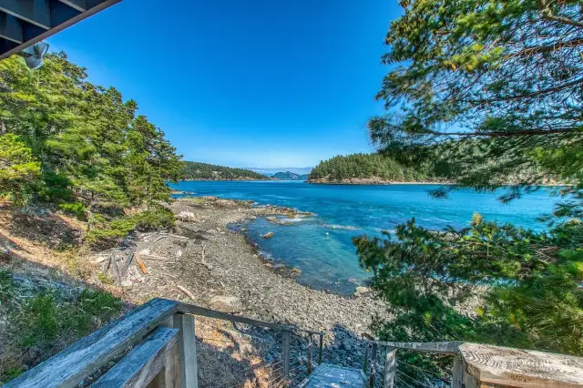 Stairs to the private beach by the guest house