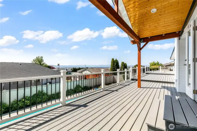 New Partially Covered Deck with Direct Pool Access