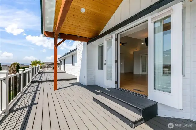 New Deck with Access to Kitchen on Right