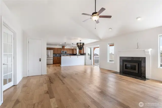 Updates Throughout! Central Fireplace in Open Concept Living