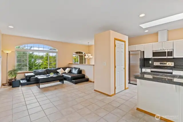 view from dining room into living room