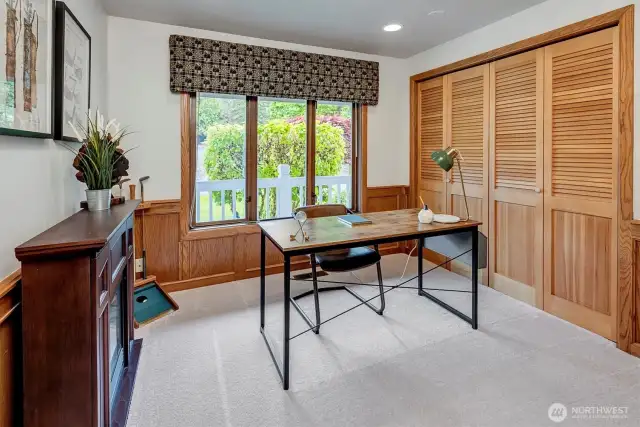 Main level den with closet