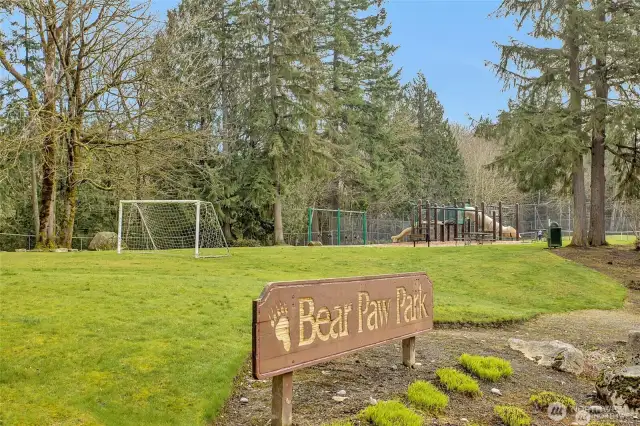 Community park complete with soccer, playground, tennis, pickleball, and basket ball all for the young or young at heart