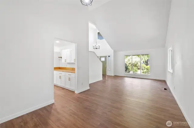 Entry, living room & dining room
