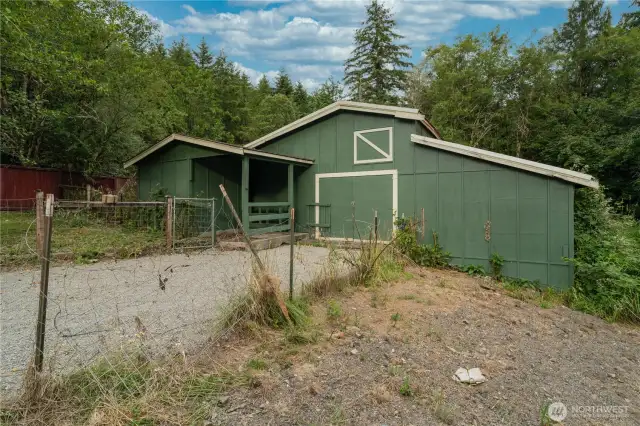 Large barn with chicken coop to raise your own chickens!  Price of eggs?????