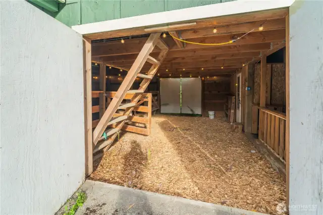 Inside of the barn