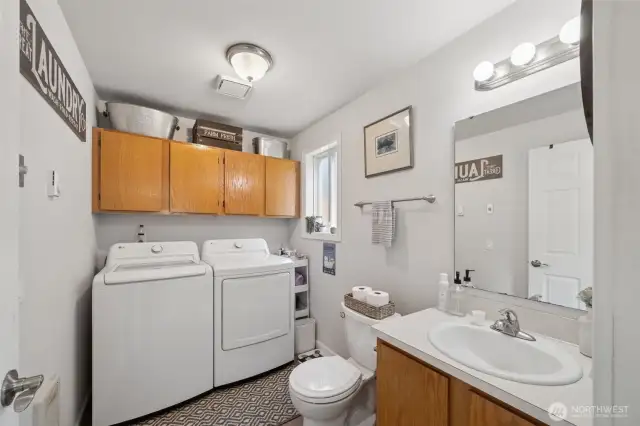 1/2 bath with laundry.