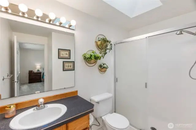 Primary bathroom with walk-in shower