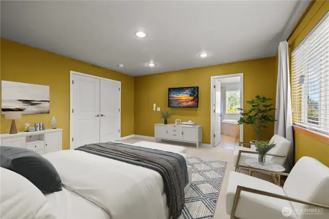 Virtually Staged Primary Bedroom