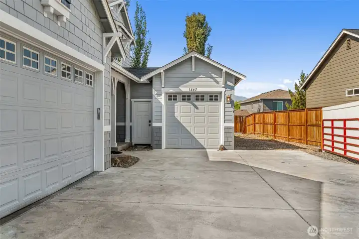 Photo shows RV parking behind gate