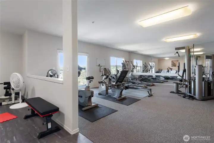 fittness Center - also on the top floor has views of downtown Seattle and the golf course.