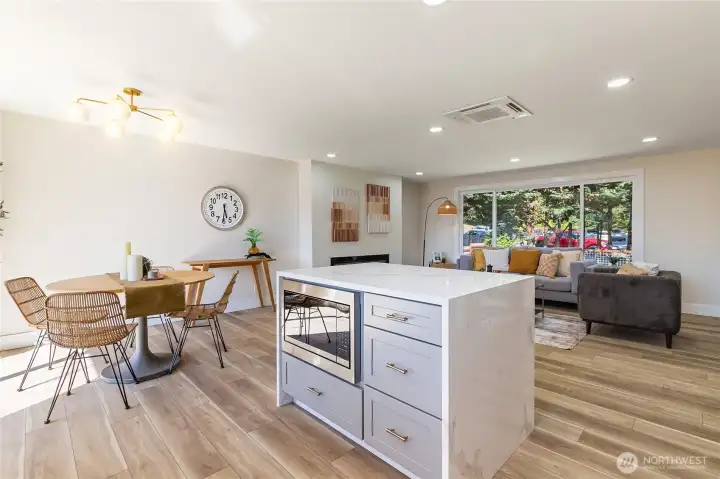 Vinyl plank flooring throughout the home