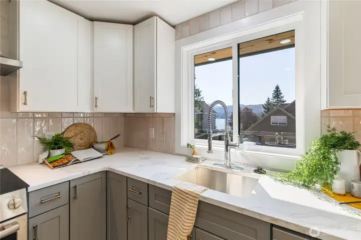 Views of the lake from the kitchen window