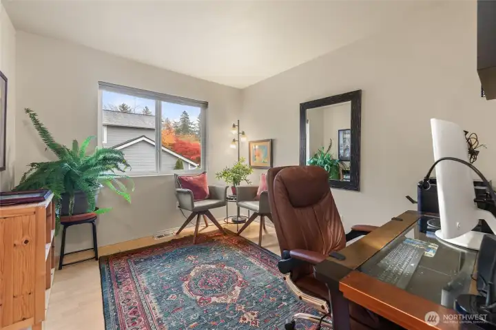 1st of 2 other bedrooms upstairs. Or use as an office as pictured.