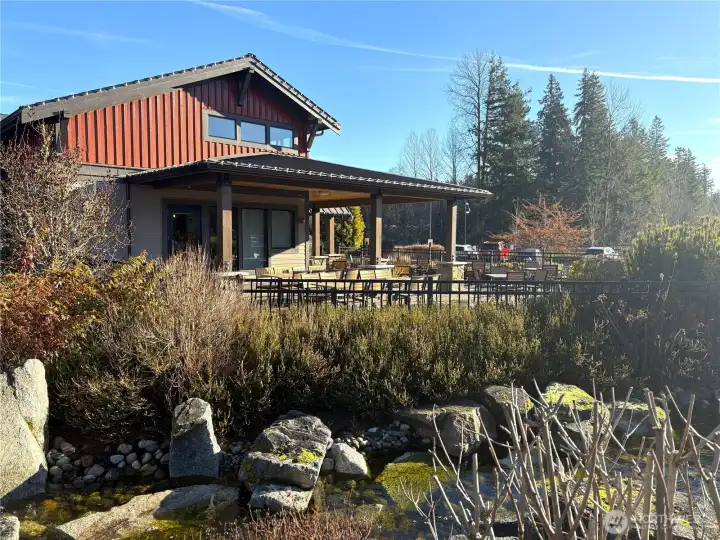 The Lodge at Trilogy 55+ Resort Style Community in Tehaleh. Includes Pool, exercise room, restaurant dining, golf simulator, shuffleboard, pool table, pickleball courts, outdoor fireplace sitting area, and much, much more