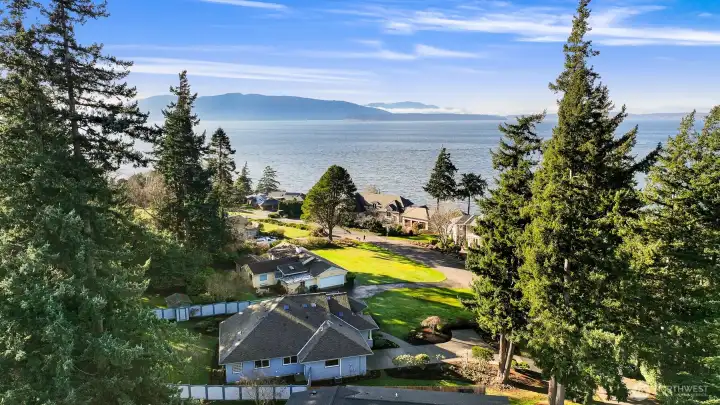 Spacious half-acre, water views, near Bellingham Bay, serene setting.