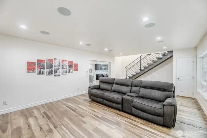 Note the recessed Atmos Dolby surround sound speackers