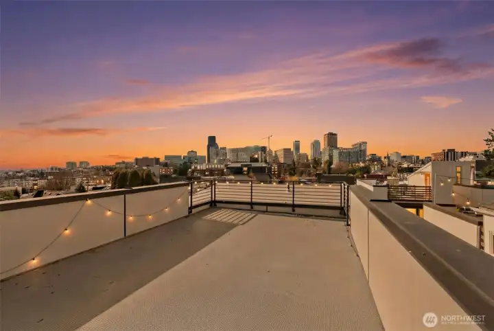 Large rooftop, perfect for entertaining, relaxing, & enjoying unforgettable sunsets with your favorite beverage!