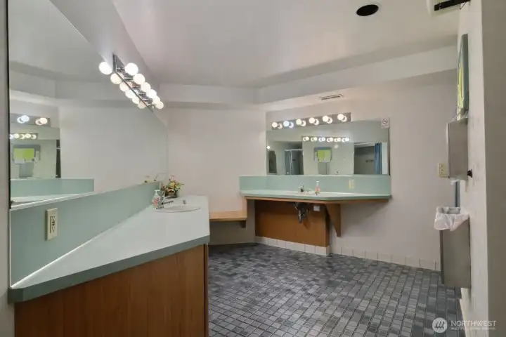 Restroom and shower area in the Clubhouse