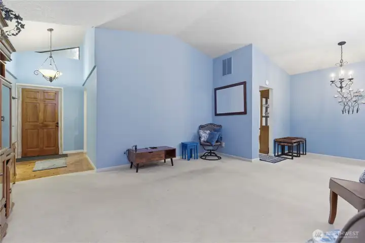 View of the front entryway from the living room